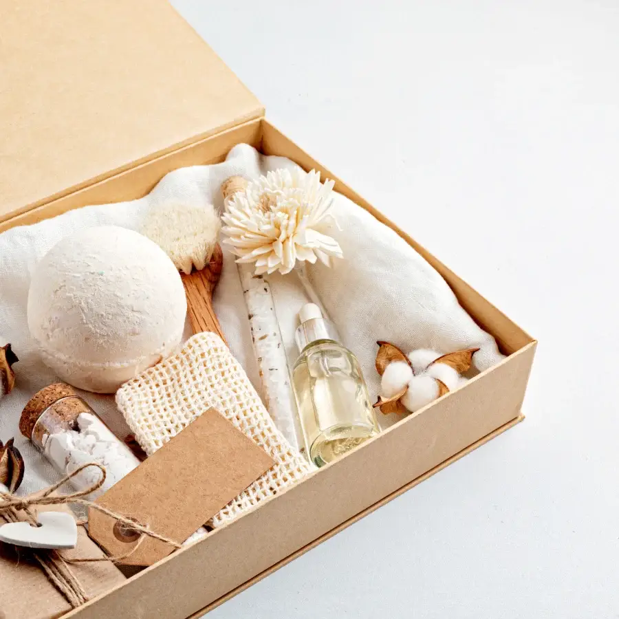 Seas Club member welcome bag of skincare products in Augusta, GA